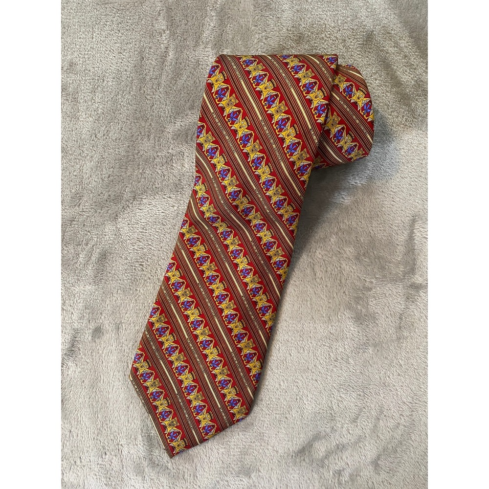 The Metropolitan Museum of Art Tie Red Silk Tiki Band of Brothers Colorful Artsy